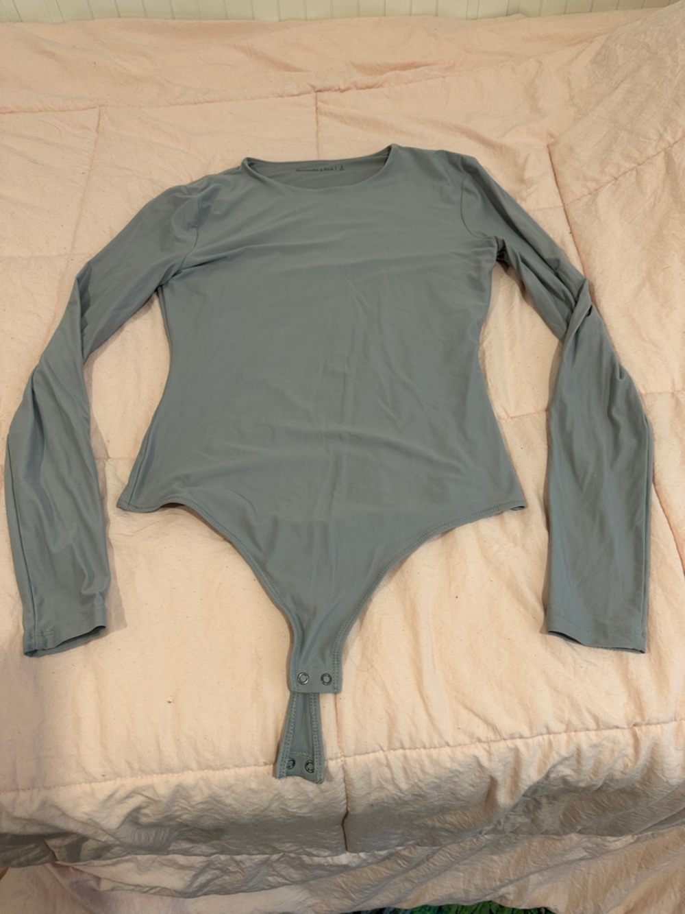 Abercrombie & Fitch Light Slate Blue Crewneck Bodysuit